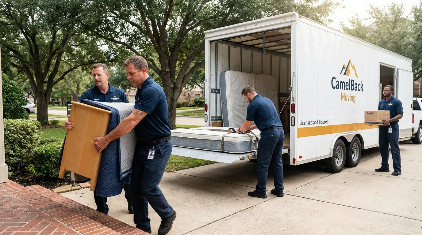Crew loading residential truck for cross-state move from Piscataway, NJ