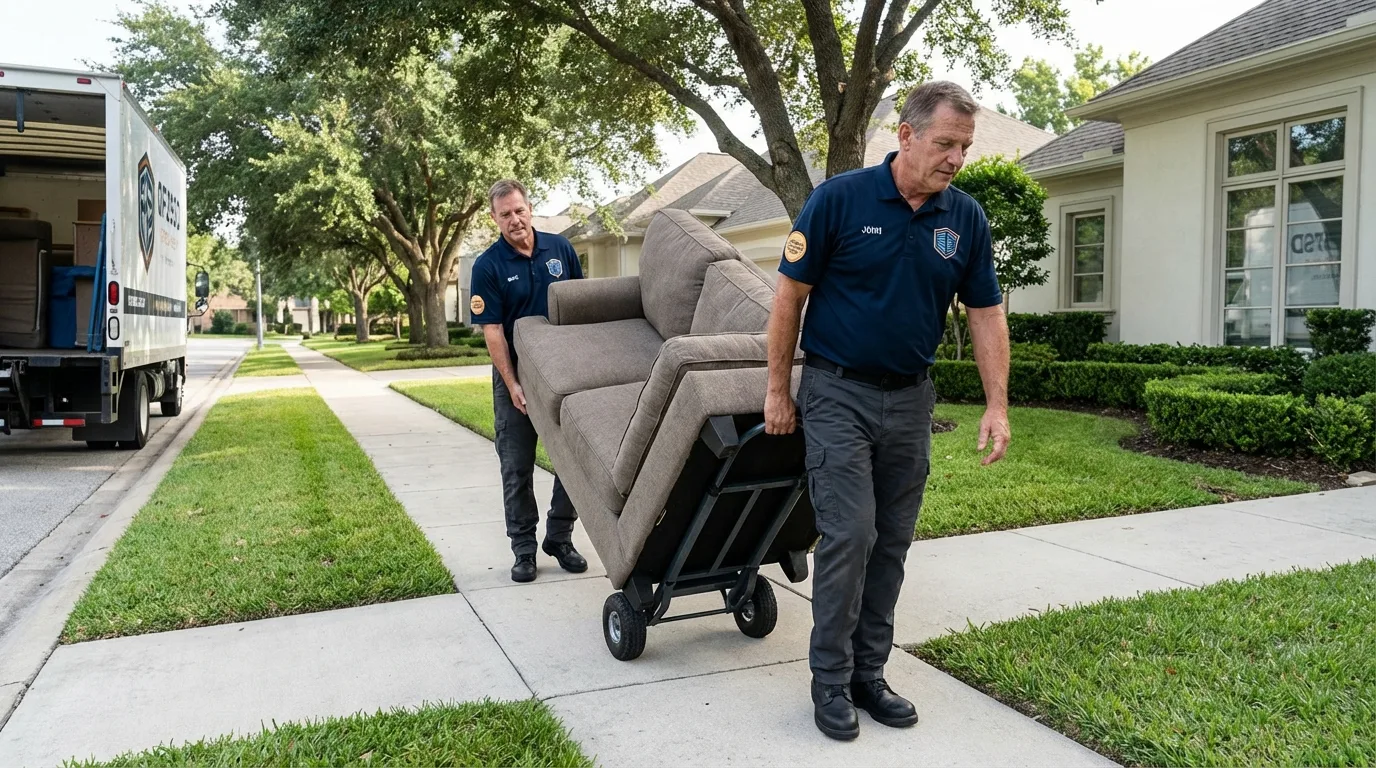 Local residential moving crew loading furniture in Piscataway, NJ